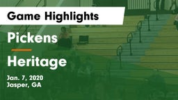 Pickens  vs Heritage  Game Highlights - Jan. 7, 2020