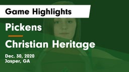 Pickens  vs Christian Heritage  Game Highlights - Dec. 30, 2020