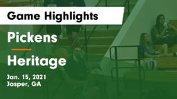 Pickens  vs Heritage  Game Highlights - Jan. 15, 2021