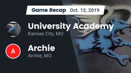 Recap: University Academy vs. Archie  2019