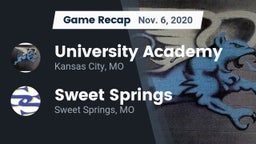 Recap: University Academy vs. Sweet Springs  2020