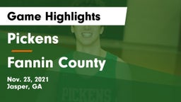 Pickens  vs Fannin County  Game Highlights - Nov. 23, 2021