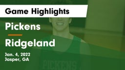 Pickens  vs Ridgeland  Game Highlights - Jan. 4, 2022