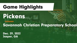 Pickens  vs Savannah Christian Preparatory School Game Highlights - Dec. 29, 2022