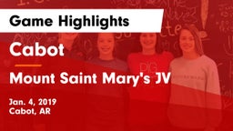 Cabot  vs Mount Saint Mary's JV Game Highlights - Jan. 4, 2019