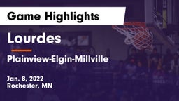 Lourdes  vs Plainview-Elgin-Millville  Game Highlights - Jan. 8, 2022