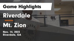 Riverdale  vs Mt. Zion  Game Highlights - Nov. 14, 2023