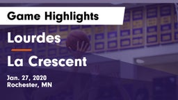 Lourdes  vs La Crescent  Game Highlights - Jan. 27, 2020