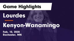 Lourdes  vs Kenyon-Wanamingo  Game Highlights - Feb. 10, 2020