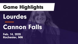 Lourdes  vs Cannon Falls  Game Highlights - Feb. 14, 2020