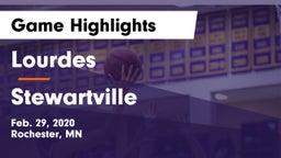 Lourdes  vs Stewartville  Game Highlights - Feb. 29, 2020