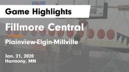 Fillmore Central  vs Plainview-Elgin-Millville  Game Highlights - Jan. 21, 2020