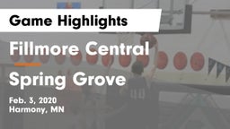 Fillmore Central  vs Spring Grove Game Highlights - Feb. 3, 2020