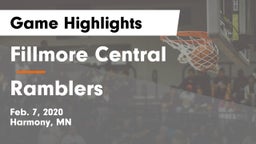 Fillmore Central  vs Ramblers Game Highlights - Feb. 7, 2020
