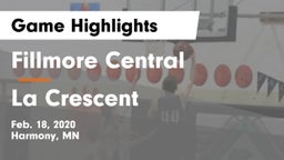 Fillmore Central  vs La Crescent  Game Highlights - Feb. 18, 2020