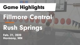 Fillmore Central  vs Rush Springs  Game Highlights - Feb. 21, 2020
