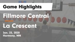 Fillmore Central  vs La Crescent  Game Highlights - Jan. 23, 2020
