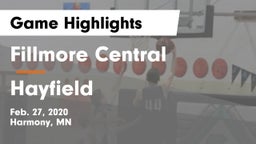 Fillmore Central  vs Hayfield Game Highlights - Feb. 27, 2020