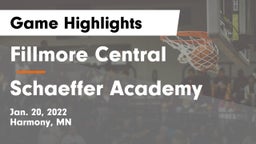 Fillmore Central  vs Schaeffer Academy Game Highlights - Jan. 20, 2022