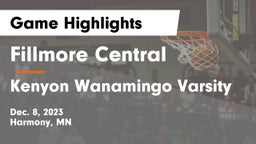 Fillmore Central  vs Kenyon Wanamingo Varsity Game Highlights - Dec. 8, 2023