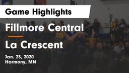 Fillmore Central  vs La Crescent  Game Highlights - Jan. 23, 2020