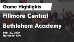 Fillmore Central  vs Bethlehem Academy  Game Highlights - Feb. 20, 2020