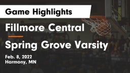 Fillmore Central  vs Spring Grove Varsity Game Highlights - Feb. 8, 2022