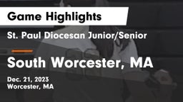 St. Paul Diocesan Junior/Senior  vs South  Worcester, MA Game Highlights - Dec. 21, 2023