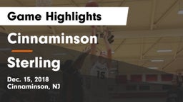 Cinnaminson  vs Sterling  Game Highlights - Dec. 15, 2018