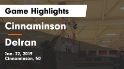 Cinnaminson  vs Delran  Game Highlights - Jan. 22, 2019
