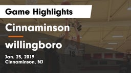 Cinnaminson  vs willingboro Game Highlights - Jan. 25, 2019
