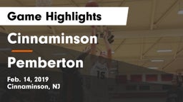 Cinnaminson  vs Pemberton  Game Highlights - Feb. 14, 2019