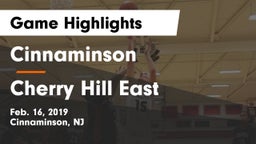 Cinnaminson  vs Cherry Hill East  Game Highlights - Feb. 16, 2019
