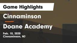 Cinnaminson  vs Doane Academy Game Highlights - Feb. 10, 2020