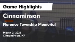 Cinnaminson  vs Florence Township Memorial  Game Highlights - March 2, 2021
