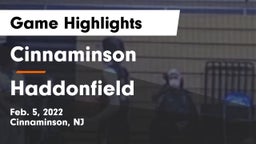Cinnaminson  vs Haddonfield  Game Highlights - Feb. 5, 2022