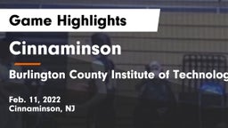 Cinnaminson  vs Burlington County Institute of Technology Westampton Game Highlights - Feb. 11, 2022