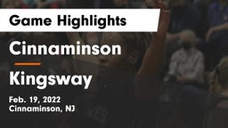Cinnaminson  vs Kingsway  Game Highlights - Feb. 19, 2022