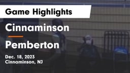 Cinnaminson  vs Pemberton  Game Highlights - Dec. 18, 2023