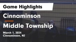 Cinnaminson  vs Middle Township  Game Highlights - March 1, 2024