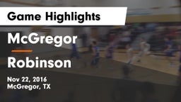 McGregor  vs Robinson  Game Highlights - Nov 22, 2016