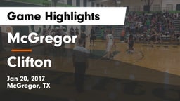 McGregor  vs Clifton  Game Highlights - Jan 20, 2017