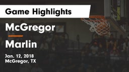 McGregor  vs Marlin  Game Highlights - Jan. 12, 2018