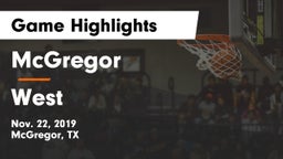 McGregor  vs West  Game Highlights - Nov. 22, 2019