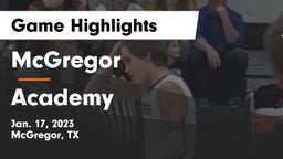 McGregor  vs Academy  Game Highlights - Jan. 17, 2023