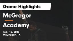 McGregor  vs Academy  Game Highlights - Feb. 10, 2023