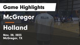 McGregor  vs Holland  Game Highlights - Nov. 28, 2023