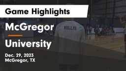 McGregor  vs University  Game Highlights - Dec. 29, 2023