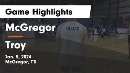 McGregor  vs Troy  Game Highlights - Jan. 5, 2024