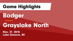Badger  vs Grayslake North  Game Highlights - Nov. 27, 2018